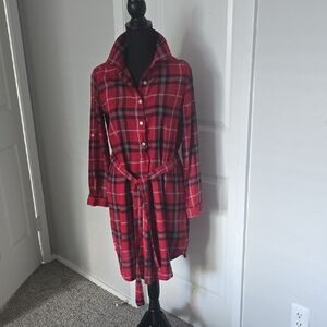 Max Studio Vibrant Red and Black Checkered Dress